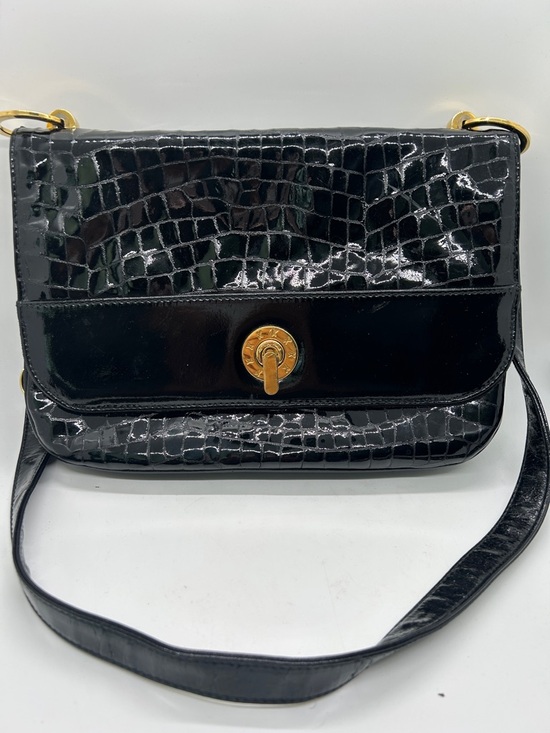 Paloma Picasso Handbags - Paloma Picasso Vintage Black Snakeskin Print Leather Crossbody Bag Purse 🌺🌺